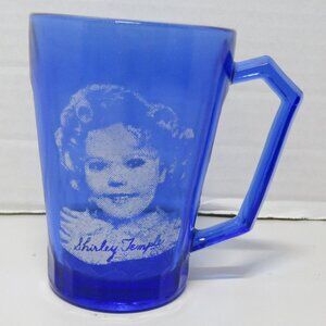 Vintage Shirley Temple Blue Cobalt Glass 3-3/4" Hazel Atlas Ritz Collection